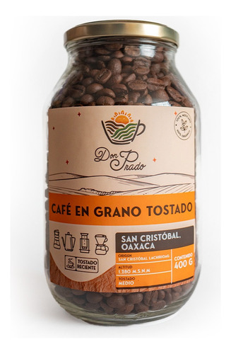 Frasco De Granos De Café Tostado Oscuro 400 G