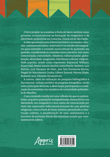 Fé, Festa e Folkcomunicação: Santo Antônio, Padroeiro do Quilombo do Mandira, de Cardias, Renata Castro. Editorial Appris Editora, capa mole em português, 2022