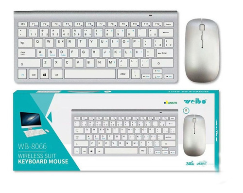 Kit Teclado + Mouse Sem Fio - 2.4ghz  Weibo - Wb-8066