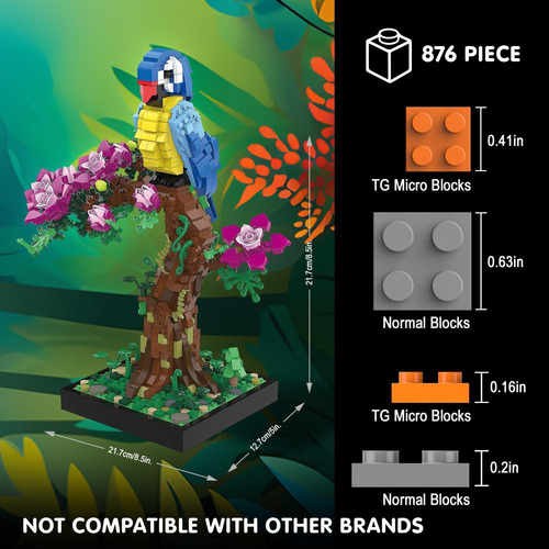 Juego De Construcción Loro Micro Ladrillos 21.6 Cm