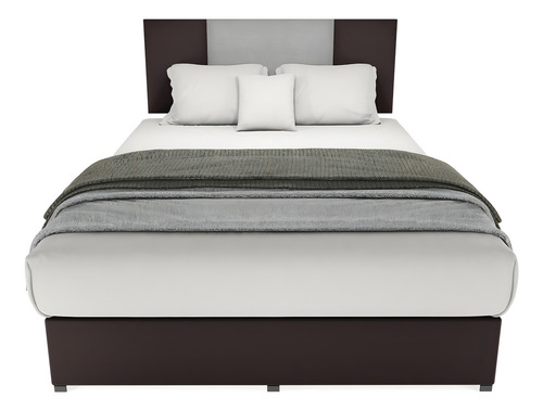 Cama clásica Cima Roma individual color gris fabricada en lino