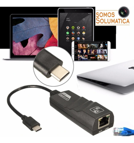 Adaptador De Red - Tipo C A Rj45 Lan Ethernet 10/100/1000gbs
