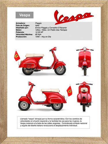 Vespa  Motos Cuadros Posters Carteles Publicidades  P294