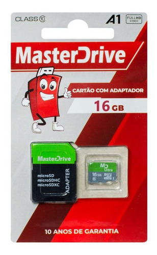 Cartão De Memória 16gb Micro Sd Masterdrive Original