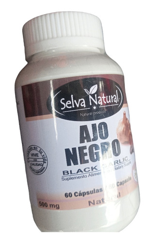 Ajo Negro Frasco 60 Cápsulas Black Garlic Natural 