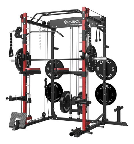 Mikolo Smith Machine 2000lbs Multifunctional Squat Rack With