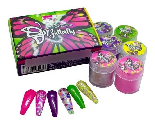  Coleccion De Acrilicos Fantasy Nails Butterfly