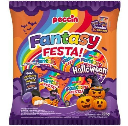 Bala Mastigável Fantasy Festa Halloween 235g | Peccin