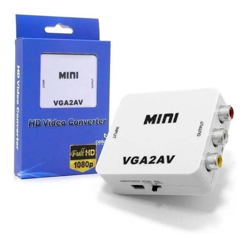 Conversor Mini De Vga Para Av Hd Vídeo 1080p - Vga X Av