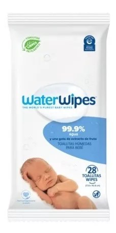 Pack 9 paquetes toallitas húmedas de bebé biodegradables, Water Wipes