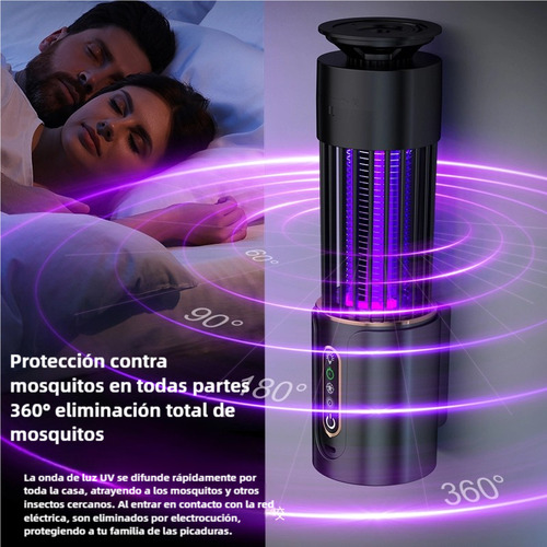 Lámpara Repelente Eléctrica Recargable Mata Mosquitos Mosca 4500V Usb Color Azul