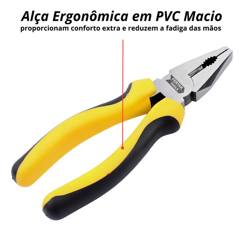 Alicate Universal 8 Pol. Reforçado Profissional Emborrachado
