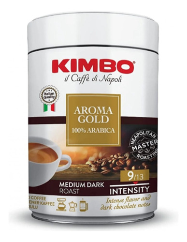 Café Italiano Kimbo Aroma Gold Molido 100% Arábica  250 Gr