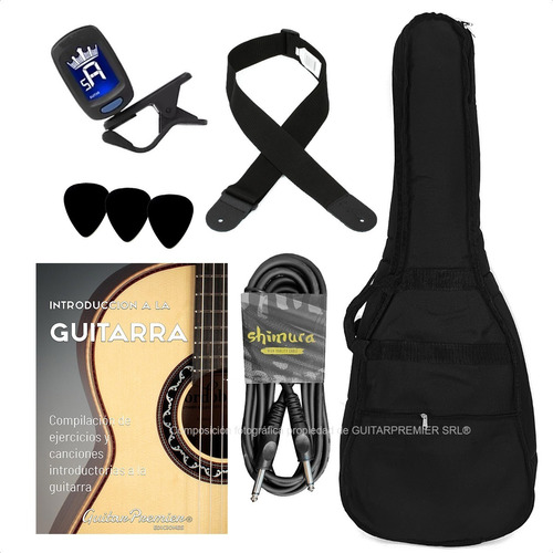 Funda Acolchada Guitarra Criolla Afinador Cable Correa Puas