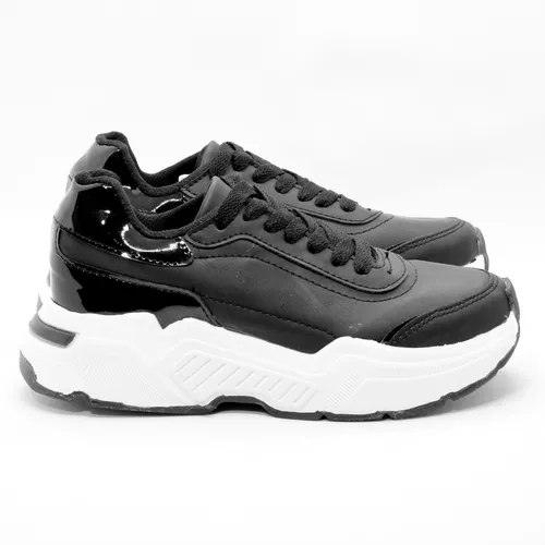 Plataforma Sneakers Mujer Moda Negro