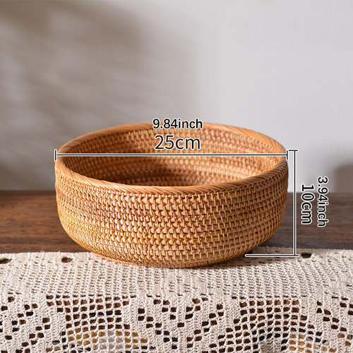 Cesta De Ratán Para Almacenamiento, Redonda, Grande