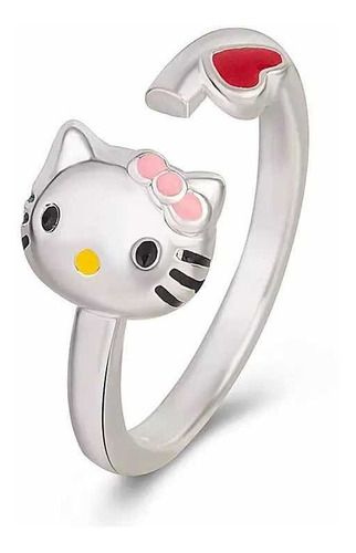 Anillo Hello Kitty Ajustable Plata Esterlina 925