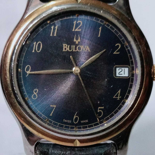 Reloj Bulova Swiss Made Cuarzo Vintage Caballero Funcionando