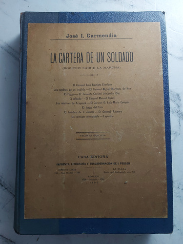 La Cartera De Un Soldado. José. I. Garmendia. 1890. Ian1395