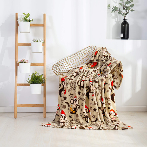 Manta De Forro De Vellón Estampada Navidad 127 X 152 Cm Simi