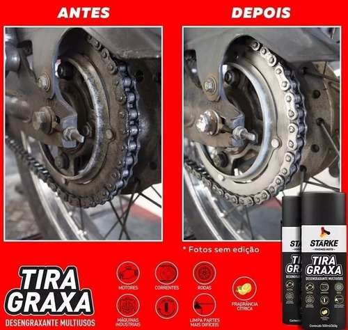 Imagem 2 de 2 de Tira Graxa Multiuso Corrente Moto Bicicleta Limpa Piso Grelh