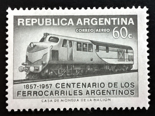 Argentina Trenes, Sello Gj 1085 Error Rayita 57 Mint L13830