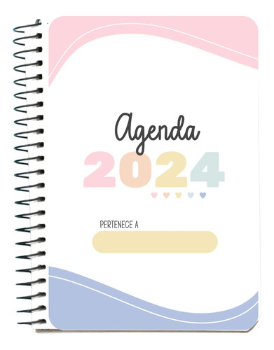 Imprimible Interior Agenda 2024 Diaria - Línea Pastel Color