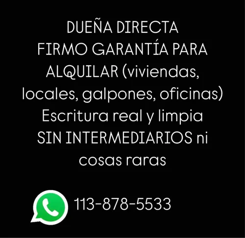 Garantía Propietaria Para Alquilar. Dueña Directa