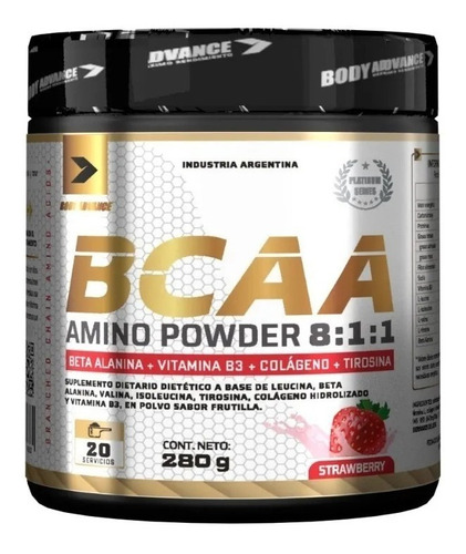 Bcaa Amino Powder 8:1:1 280 Gr Body Advance Vitamina B3