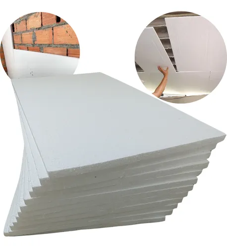 comprar Placa De Isopor Eps Antichamas 20mm 50x100cm 12 unidades - Termo Acústica Forro Teto Parede
