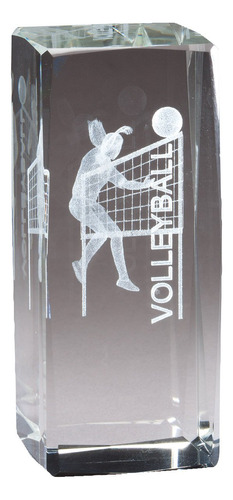 Female Figure Voleibol Premio Vidrio Optico Laser Grabado