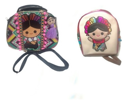 Sets Para Mamá Hija Mochila Y Bolsa De Maria 100% Mexicanas Color Negro