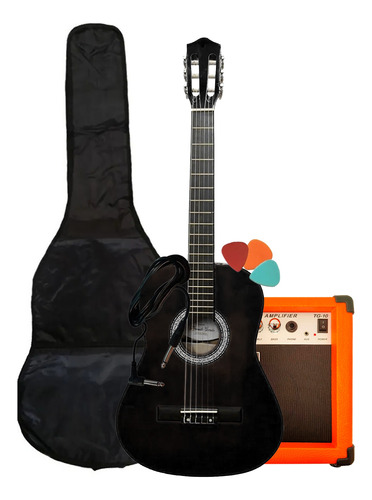 Guitarra Electrocriolla + Ampli + Funda + Cable 3mts + Puas