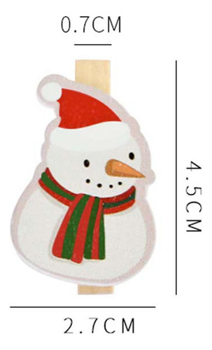 4 X 6 Piezas Clips De Madera Navideños Clips Lindos Para