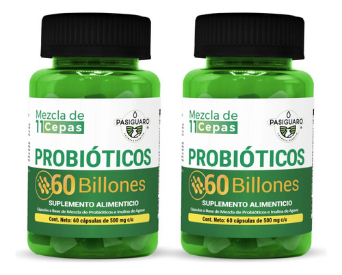 Probióticos 60 Billones 60 Cápsulas De 500 Mg Rinde 120 Días