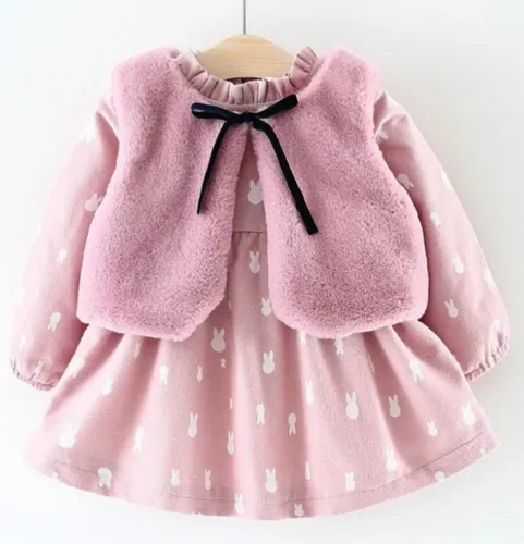 Vestido Para Bebes Y Ni as Temporada Invierno 2 Piezas