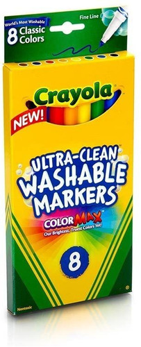 8 Marcadores Lavables 8 Colores Crayola Ultra-clean