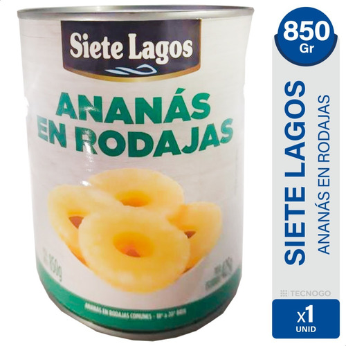 Anana En Almibar En Rodajas Siete Lagos X 850 Gr