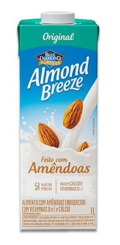Bebida Vegetal De Amêndoas Original Almond Breeze 1l