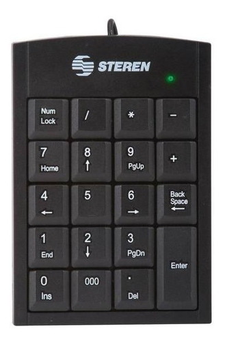 Teclado Numerico Alambrico Steren Com-625 Conexion Usb Negro