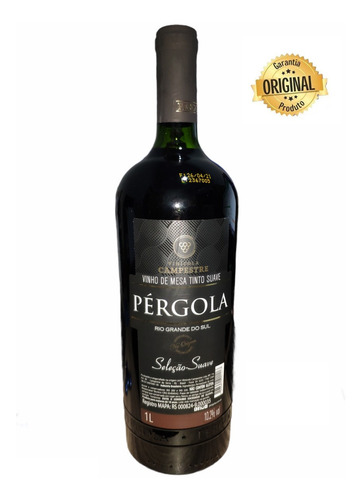 Vinho Tinto Fino Mesa Suave Selecao Pergola 1 Litro Nacional