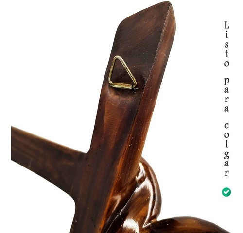 Imagen 4 de 7 de Hermoso Cristo Crucificado Artesanal Dalí Acabado Madera