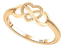 Comprar Anel Infinito Amor Prata 925 Dourada  Ouro 18k - Exclusivo