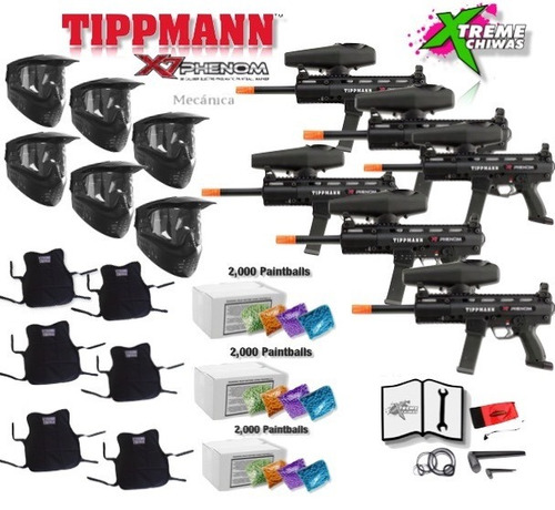 Paquete 6 Marcadora Gotcha Tippmann X7 Phenom Mecanica Xtrm 