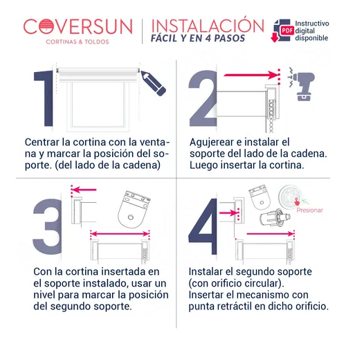 Cortina Roller Blackout 55x130 Cm Standard Coversun Blanco
