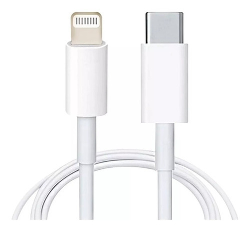 Combo Cargador 20w + Cable Usb C Carga Rápida Para iPhone Color Blanco