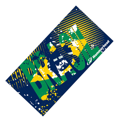Toalha Esportiva Microfibra Brasil 118x70cm Hammerhead Cor Verde/amarelo Liso