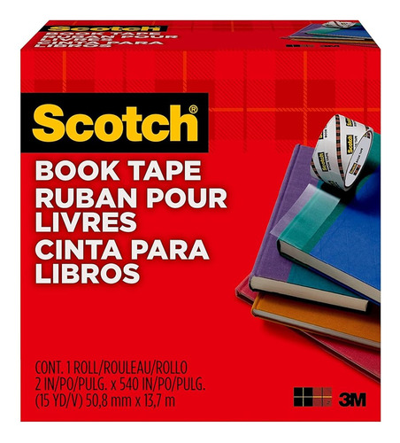 Scotch Cinta Adhesiva Para Libros 845  Transparente
