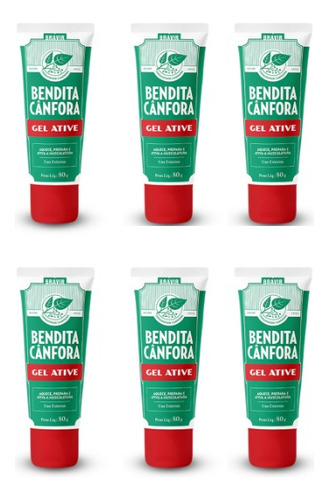 Bendita Cânfora Gel Ative 80g Kit Com 6