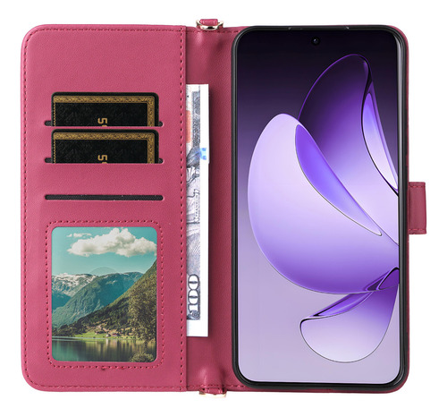 Funda Para Oppo F21 Pro 4g/reno7 4g/reno8 4g Con Tapa Tipo Cartera Con Correas Para Hombro Y Muñeca Y Soporte Con